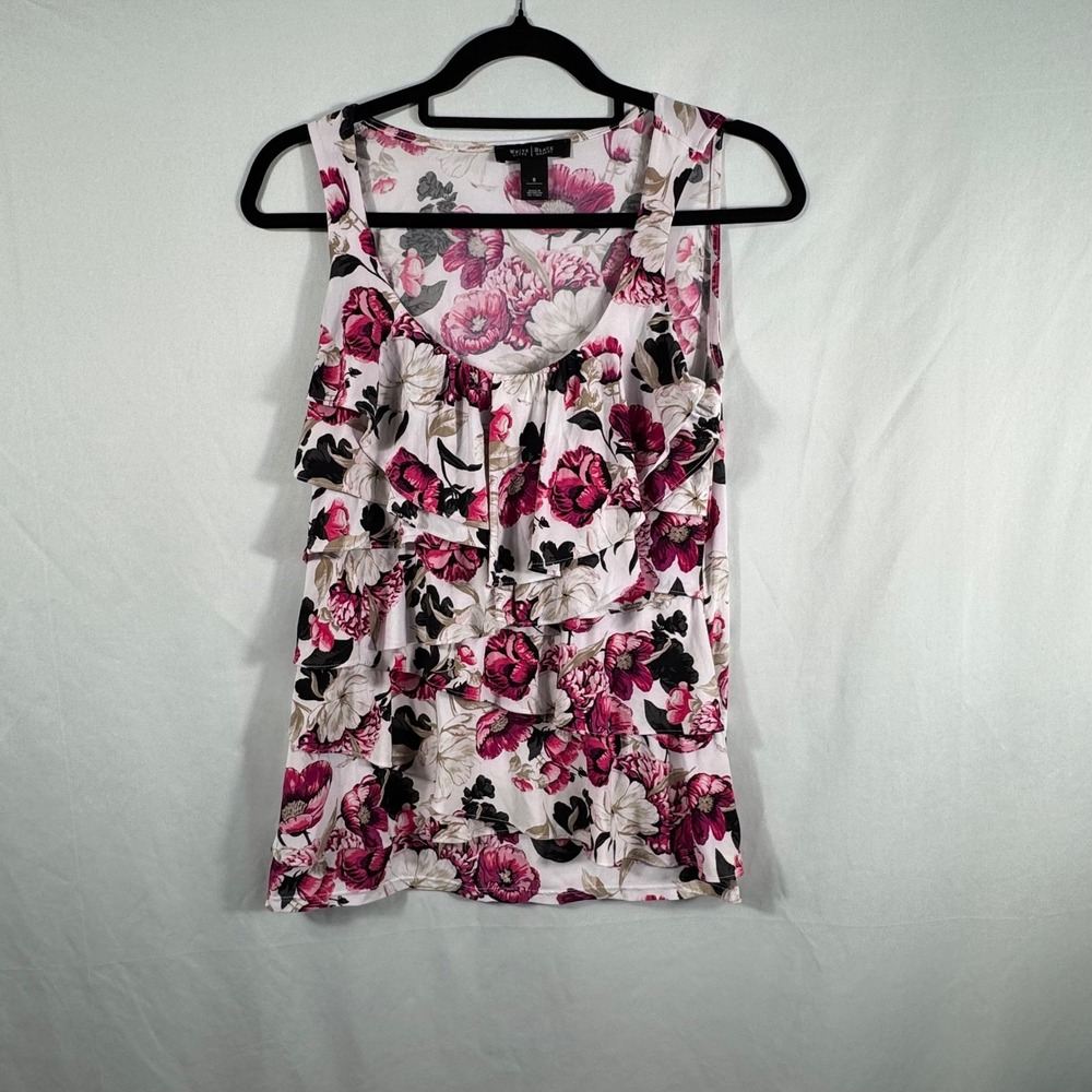 White House Black Market Women's Flowered Tank Top Sz S